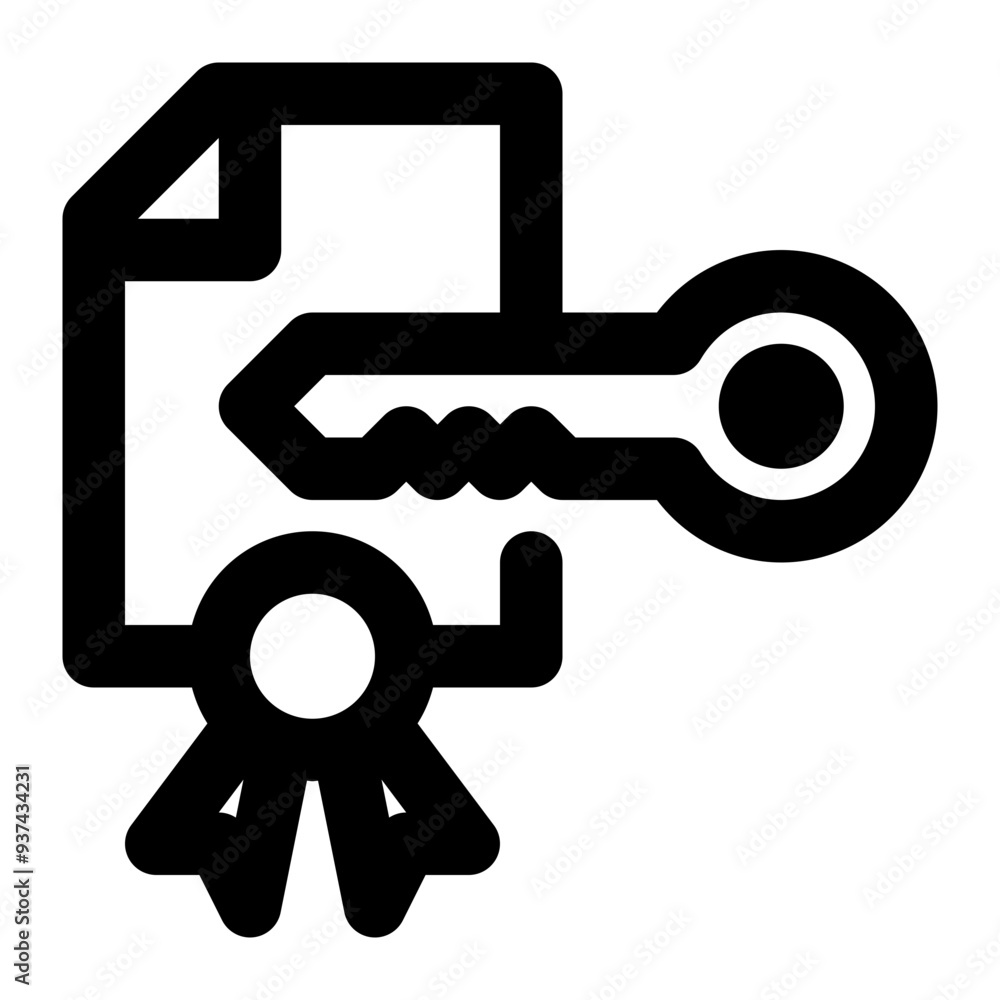 Obraz premium certificate authority, certification authority, certification, authority, key, validation outline icon