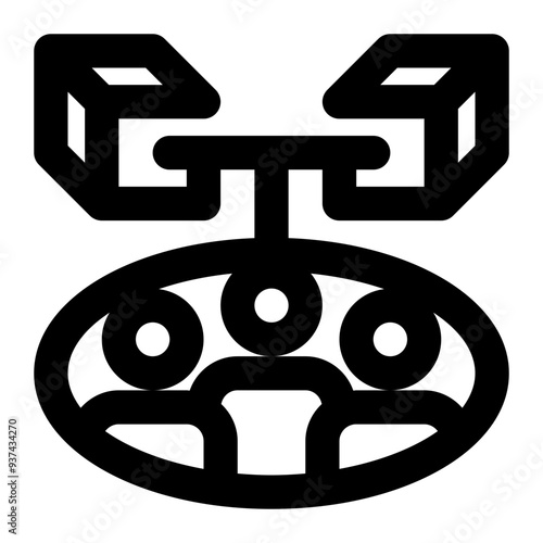 consortium, blockchain, block chain, consensus, group, owner outline icon