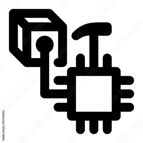 cpu, processor, blockchain mining, blockchain, block chain, mining outline icon