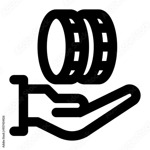 ico, initial, coin, offering, token, blockchain outline icon