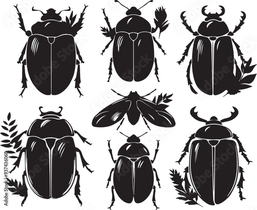 Set bugs. Hand drawn vector illustration	