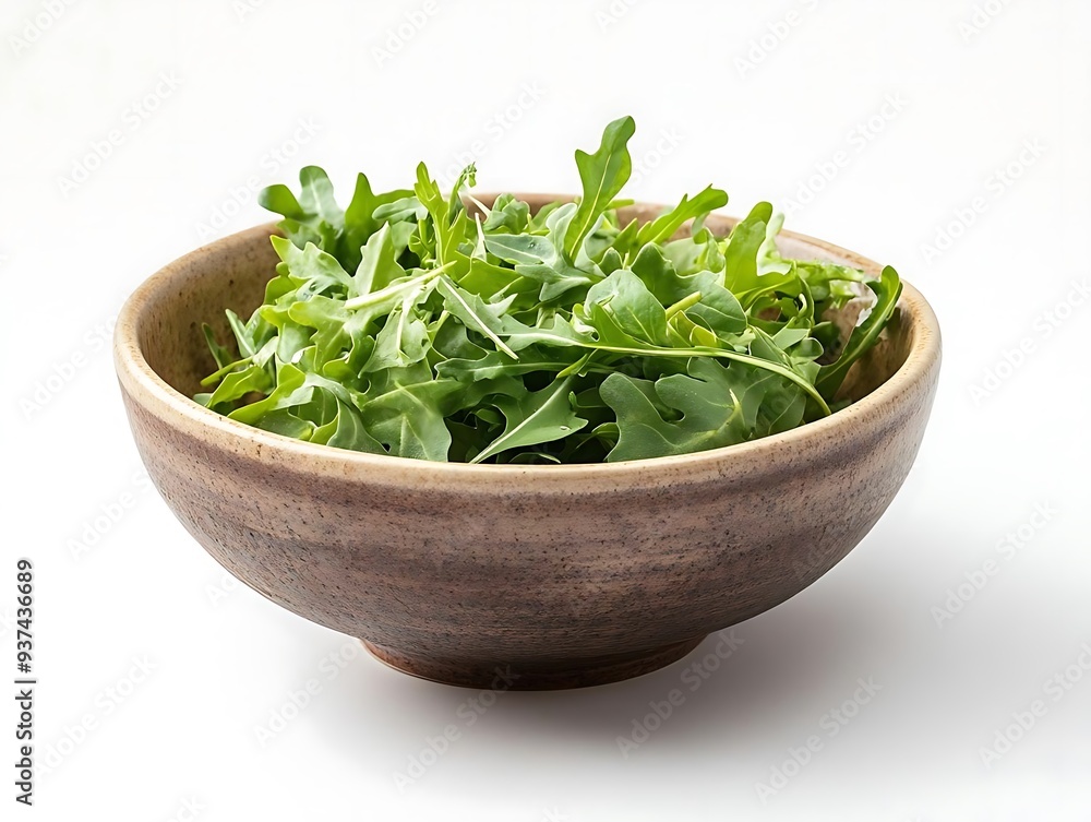 Arugula Salad in Brown Bowl Photo Arugula Salad in Brown Bowl Photo