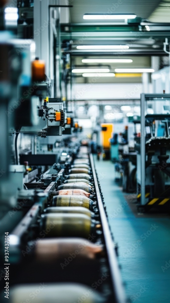 Industrial factory floor with multiple machine tools, machinery in action, spacious workshop, equipment setup Industrial factory floor with multiple machine tools, machinery in action, spacious workshop, equipment setup