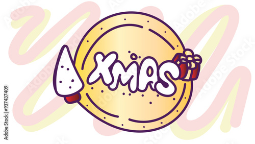 doodle pop art christmas background vector design