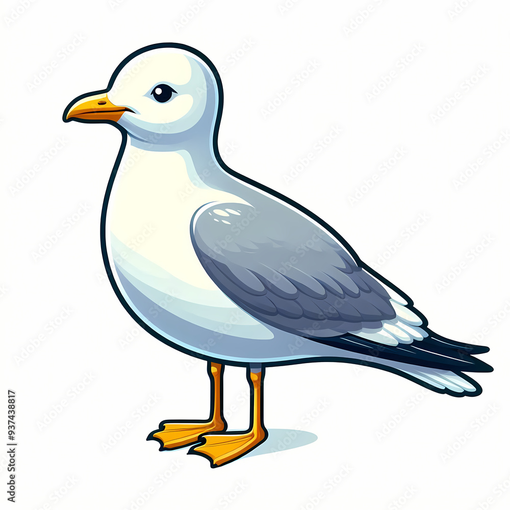 Cartoon Illustration of a Gull Cartoon Illustration of a Gull