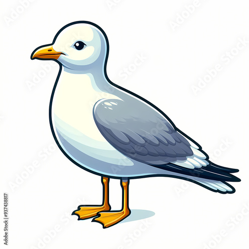 Cartoon Illustration of a Gull