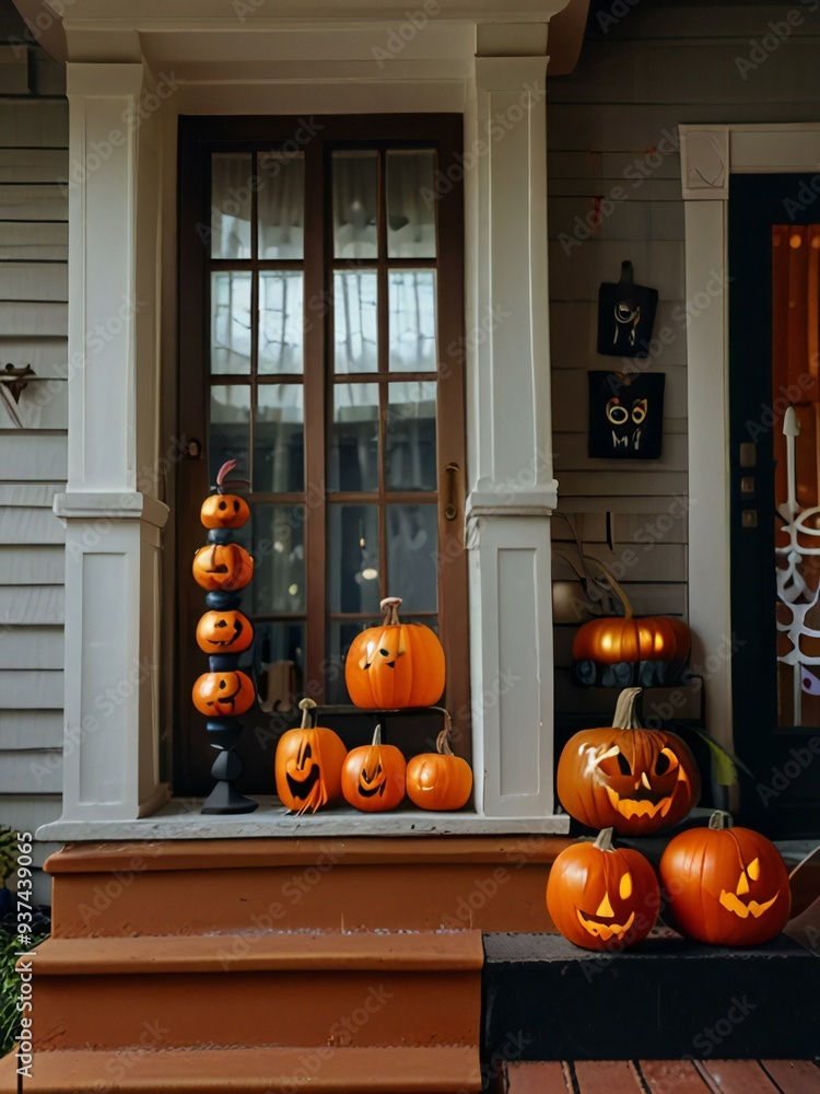 Obraz premium halloween pumpkin and lantern