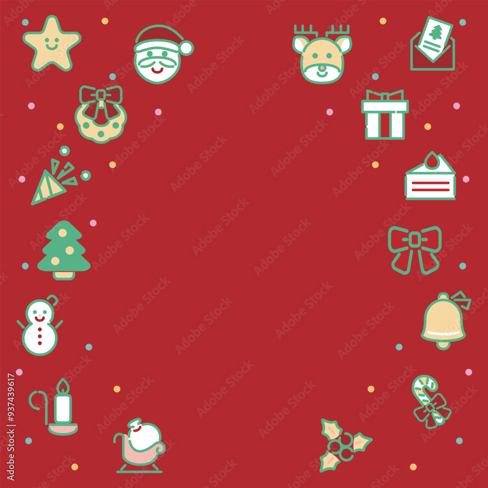 クリスマス フレーム 背景 アイコン ピクトグラム かわいい コピースペース イラスト 背景 クリスマス フレーム 背景 アイコン ピクトグラム かわいい コピースペース イラスト 背景