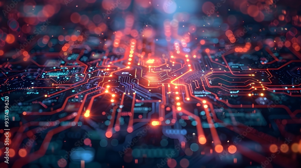 Obraz premium Visualizing the Environmental and Energy Aspects of Quantum Computing Advancements for a Sustainable Future
