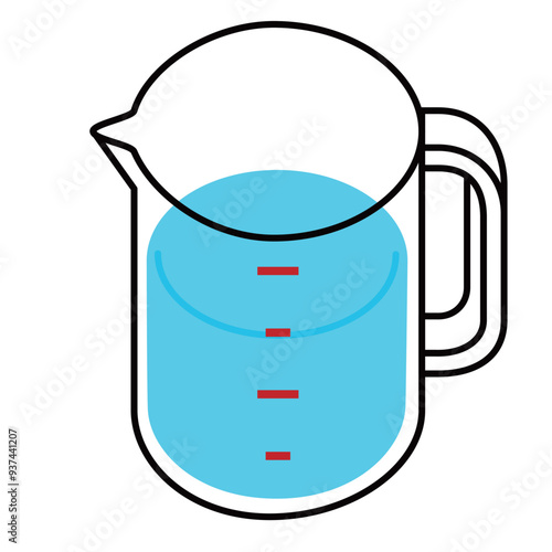 水が入った計量カップ