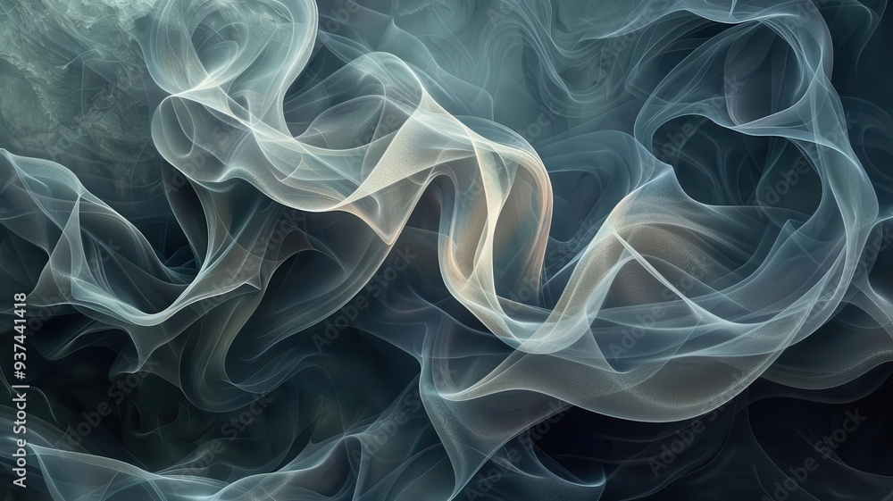 Fototapeta premium Elegant smoke trails in abstract patterns, organic and mysterious, digital art