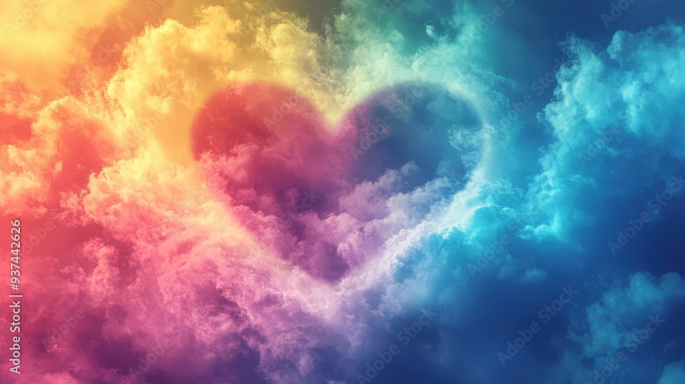 Vibrant Heart-Shaped Clouds Painting the Sky Vibrant Heart-Shaped Clouds Painting the Sky