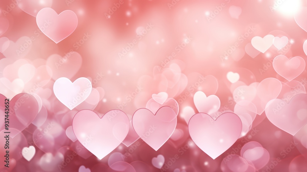 Pink heart bokeh background Pink heart bokeh background