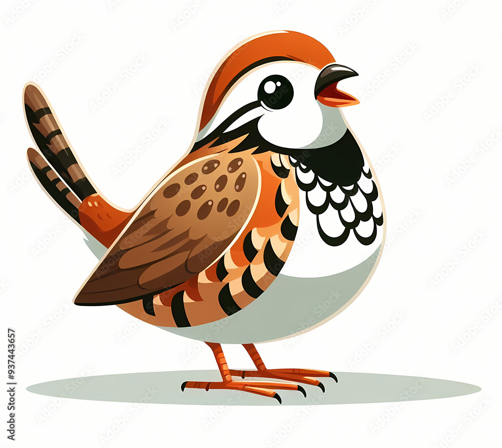 Fototapeta premium Cute Partridge Bird Vector Art