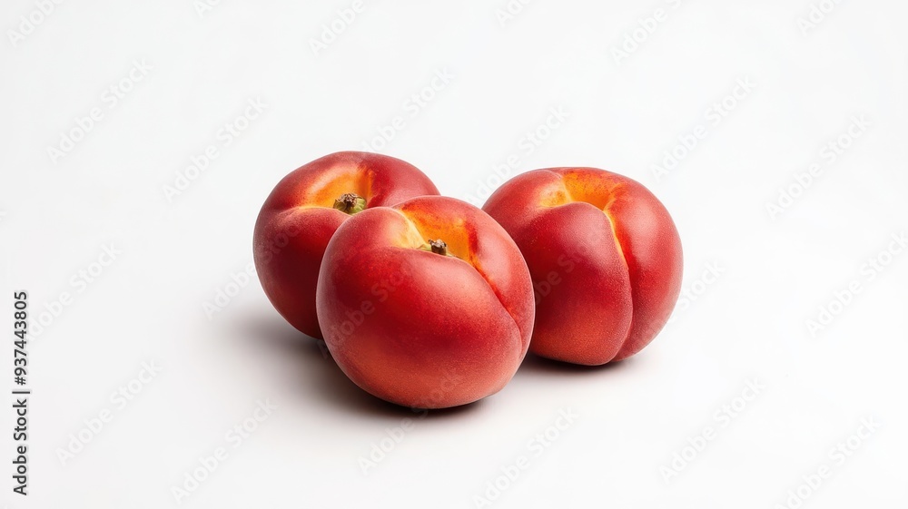 Fresh organic nectarines, smooth skin, ripe and juicy, 3D illustration Fresh organic nectarines, smooth skin, ripe and juicy, 3D illustration