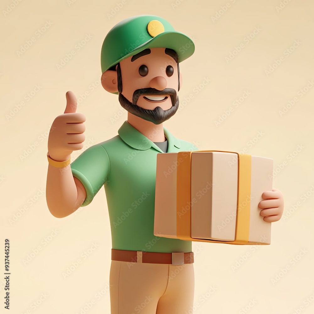 Delivery Driver in a Hat A delivery driver wearing a green cap Delivery Driver in a Hat A delivery driver wearing a green cap