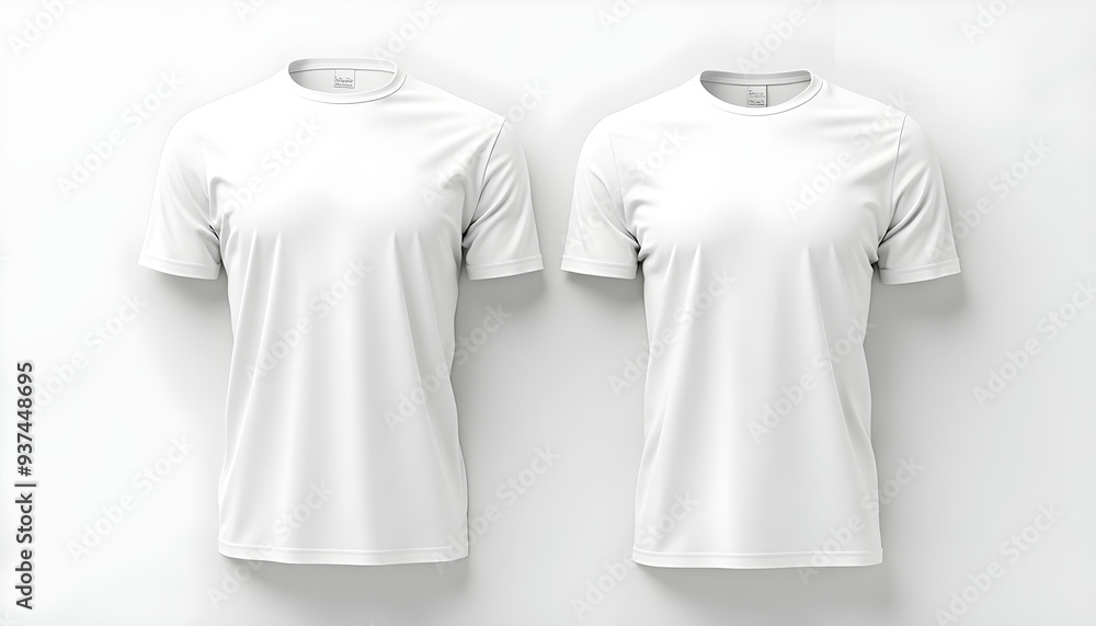 Two white tshirts tshirts front and back mockup 8 Two white tshirts tshirts front and back mockup 8