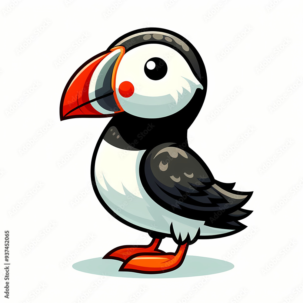vector illustration of a Puffin bird against white background vector illustration of a Puffin bird against white background
