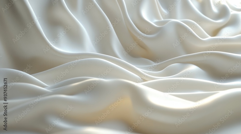 Obraz premium White Satin Fabric Drape Texture