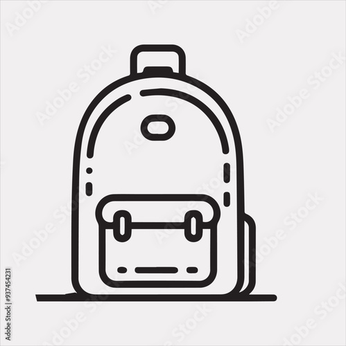 Backpack Vector silhouette illustration icon on a white background