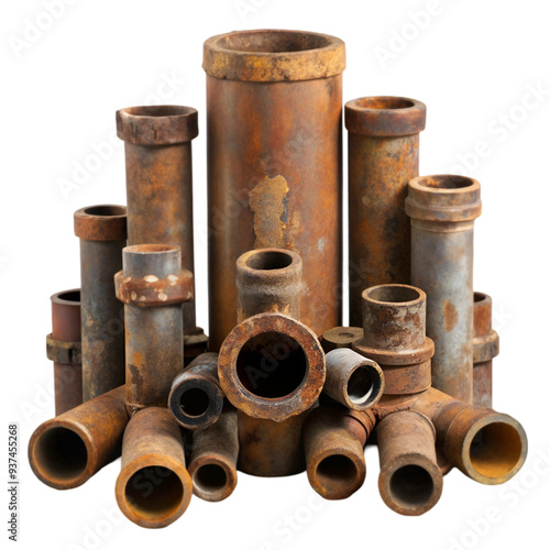 Old rusty industrial pipes