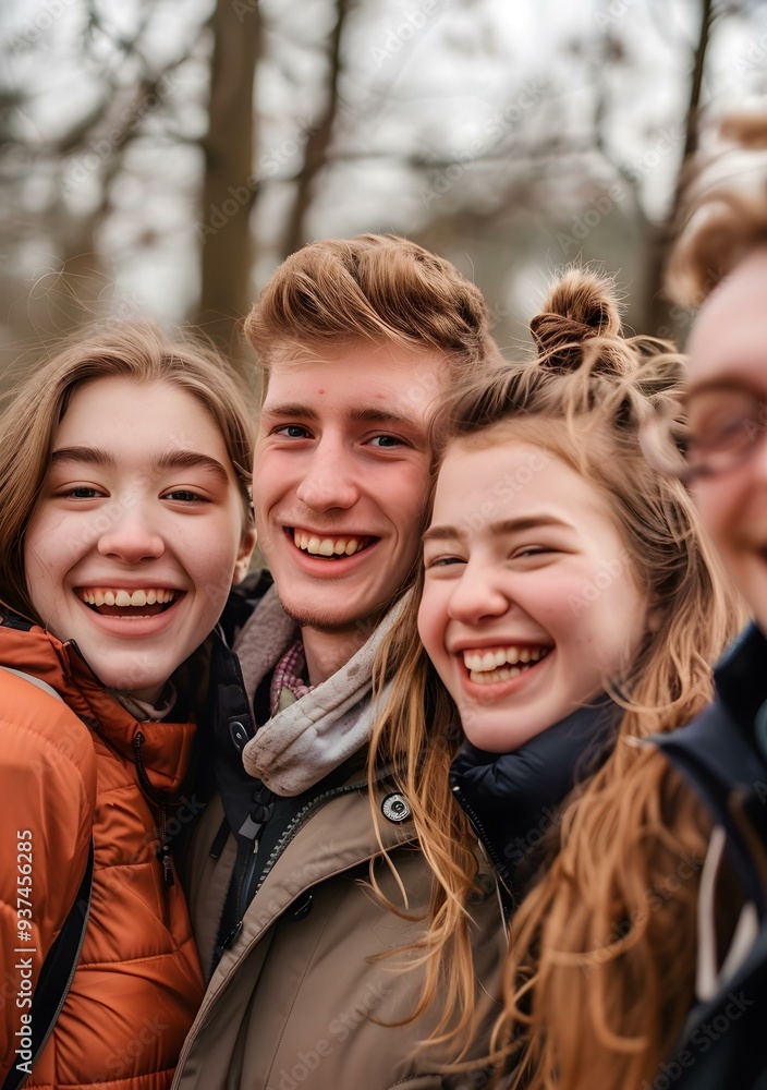 Group of Happy Friends Smiling Together Group of Happy Friends Smiling Together