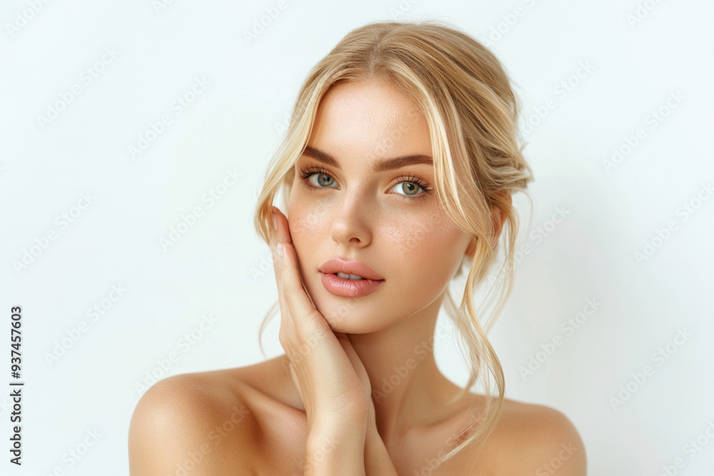 Portrait of a beautiful young woman with flawless skin. Generative AI image Portrait of a beautiful young woman with flawless skin. Generative AI image