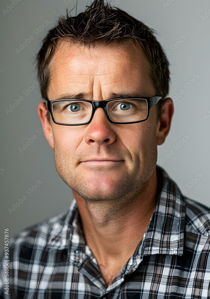 Portrait of a Middle Aged Man with Glasses Portrait of a Middle Aged Man with Glasses