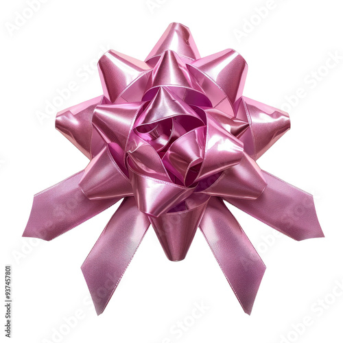 A beautifully crafted pink ribbon bow, isolated on white background, transparent background