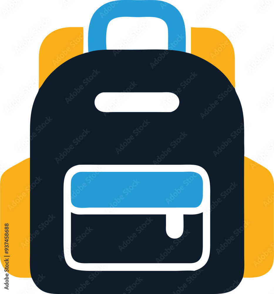 School Bag Solid Icon Vector for Educational Designs School Bag Solid Icon Vector for Educational Designs