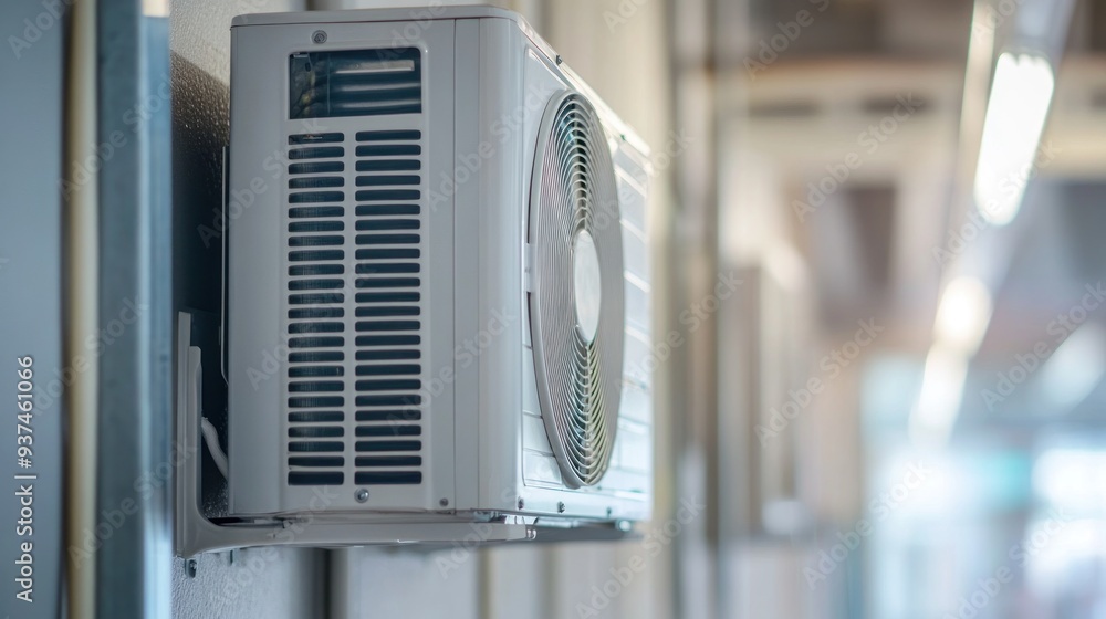 Closeup of an Air Conditioner Unit on a Wall Closeup of an Air Conditioner Unit on a Wall