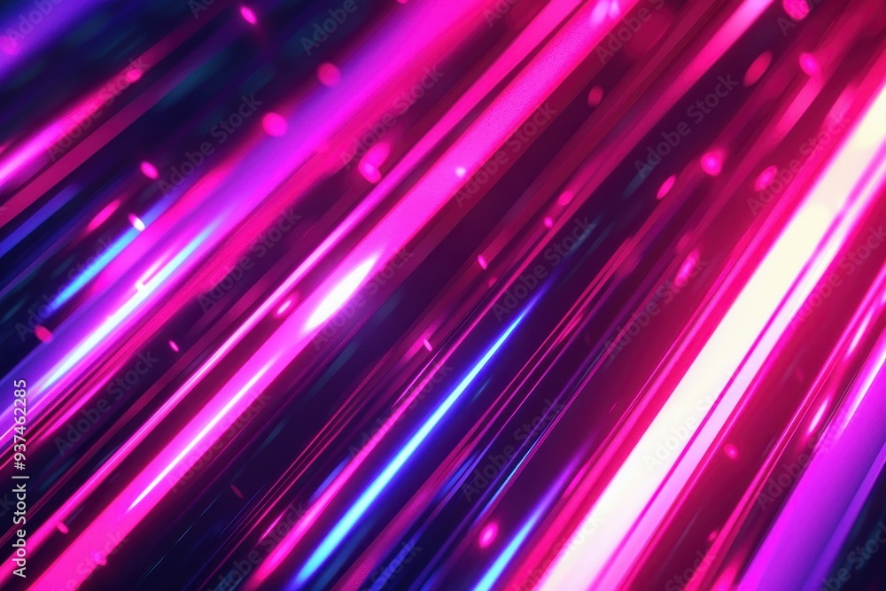 Glowing Neon Lines in a Futuristic Digital Abstract, vibrant illumination, dynamic patterns, technology-inspired design, captivating visual experience, modern aesthetic.