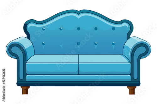  Beautiful furniture sofa vector art illustration