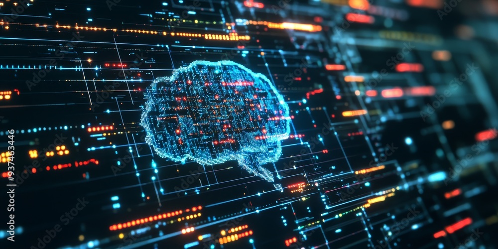 Focused image of a computer screen showing neural network convergence, accuracy metrics highlighted, powerful AI tool Focused image of a computer screen showing neural network convergence, accuracy metrics highlighted, powerful AI tool