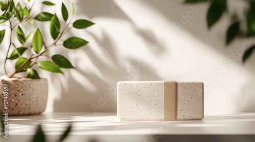 Wallpaper Mural Minimalist Natural Soap Composition with Greenery Torontodigital.ca