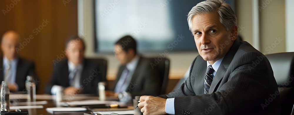 Confident Businessman Leading a Meeting in a Corporate Setting Confident Businessman Leading a Meeting in a Corporate Setting
