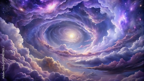 Celestial Dreams lilac gray nebulae swirling clouds shimmering photo