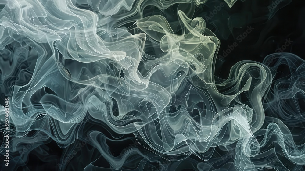 Smoke trails in intricate organic designs, mysterious and elegant, digital illustration Smoke trails in intricate organic designs, mysterious and elegant, digital illustration