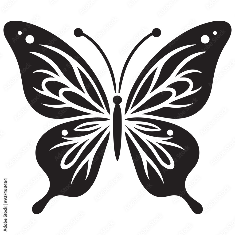 Flying Butterfly Vector Silhouette. Beauty Butterfly Vector icon design Flying Butterfly Vector Silhouette. Beauty Butterfly Vector icon design