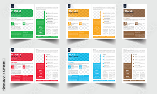 Case study template | Data Sheet layiut template | Business case study layout with yellow elements | Double side flyer template