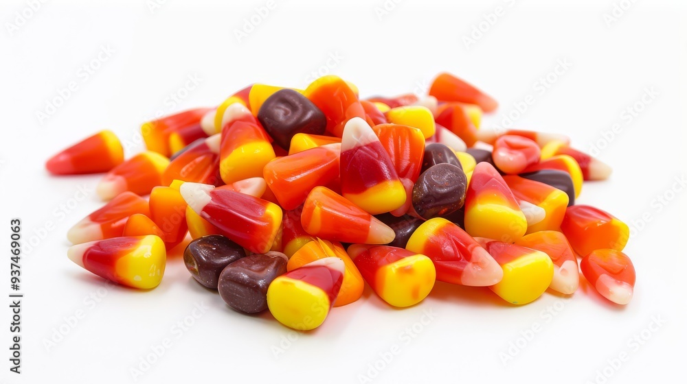 Pile of Halloween Candy Corn on White Background Pile of Halloween Candy Corn on White Background
