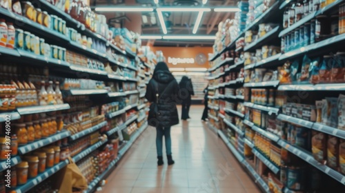 Blurry Supermarket Aisle