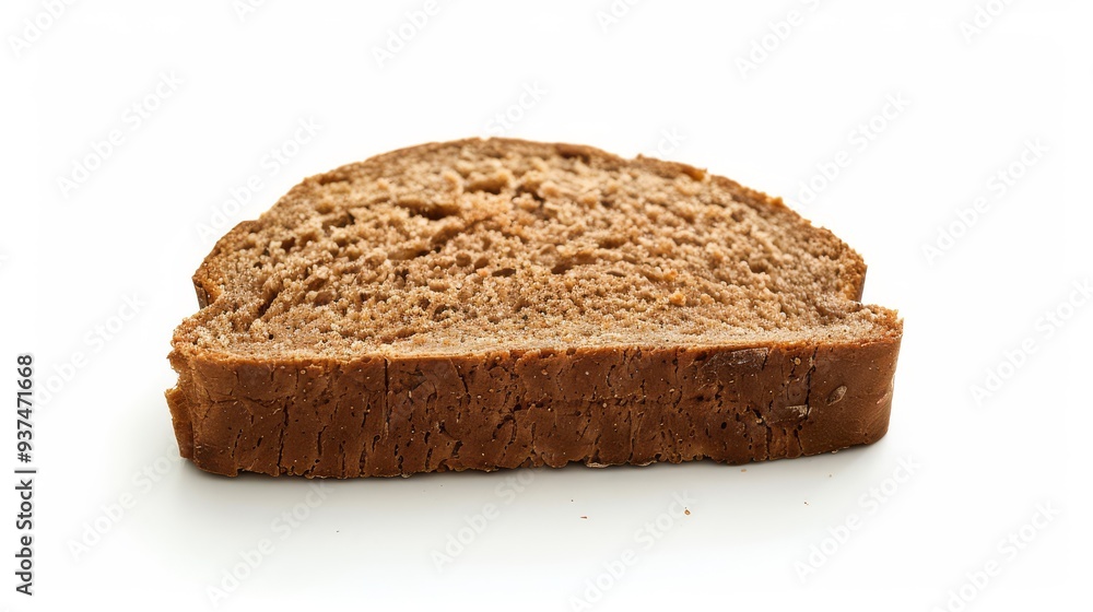 Slice of Whole Wheat Bread Isolated on White Background Slice of Whole Wheat Bread Isolated on White Background