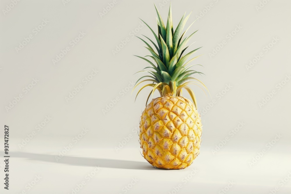 Single pineapple isolated on white background. Single pineapple isolated on white background.