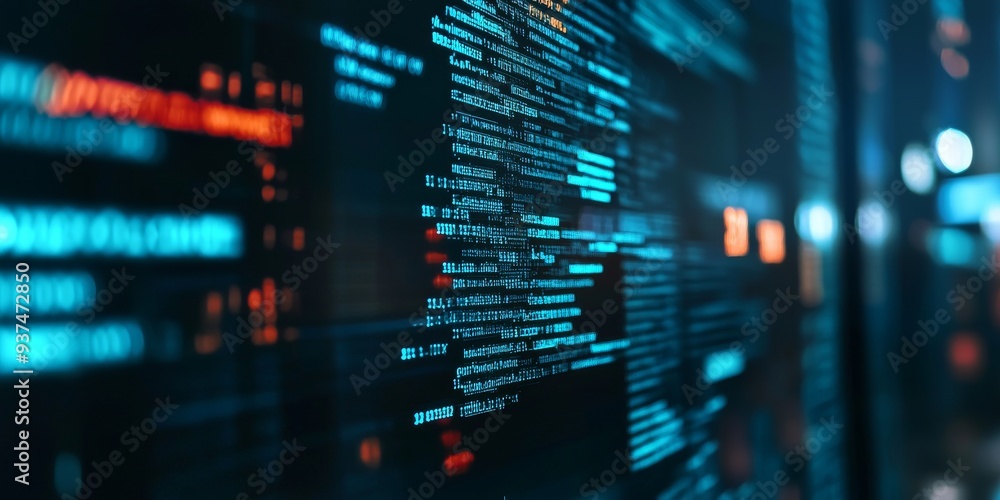 Macro shot of a system update screen, security patches being installed, ensuring the latest protection against cyber threats Macro shot of a system update screen, security patches being installed, ensuring the latest protection against cyber threats