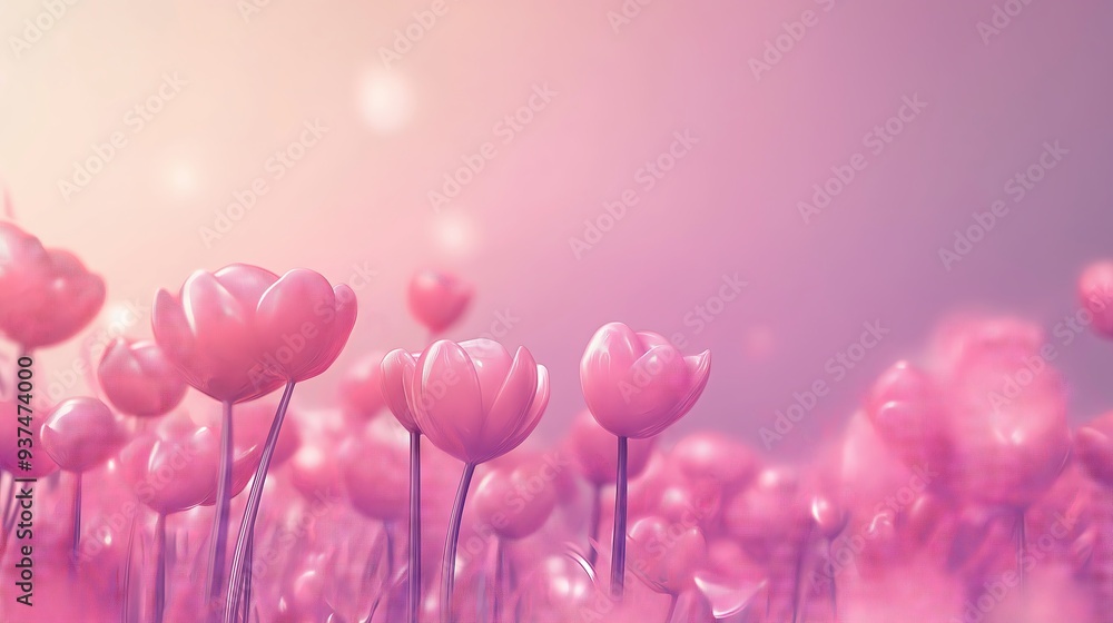 Field of Pink Flowers Blooming in a Softly Lit Dreamlike Scene
Field of Pink Flowers Blooming in a Softly Lit Dreamlike Scene