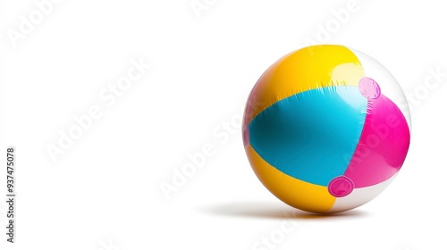 Free Download A colorful inflatable beach ball isolated on a white background. - GFXLoad