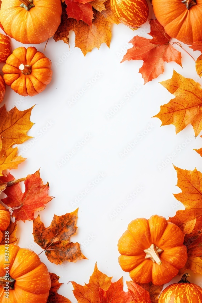 Pumpkins and fall leaves Pumpkins and fall leaves