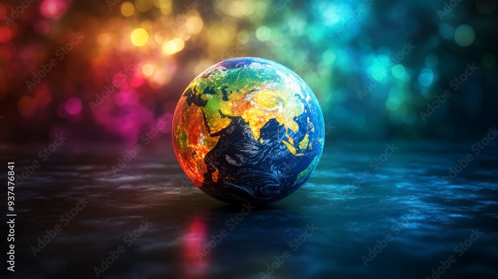 25. Digital globe with policy ripples, frontal angle, vivid colors, 3D illustration 25. Digital globe with policy ripples, frontal angle, vivid colors, 3D illustration