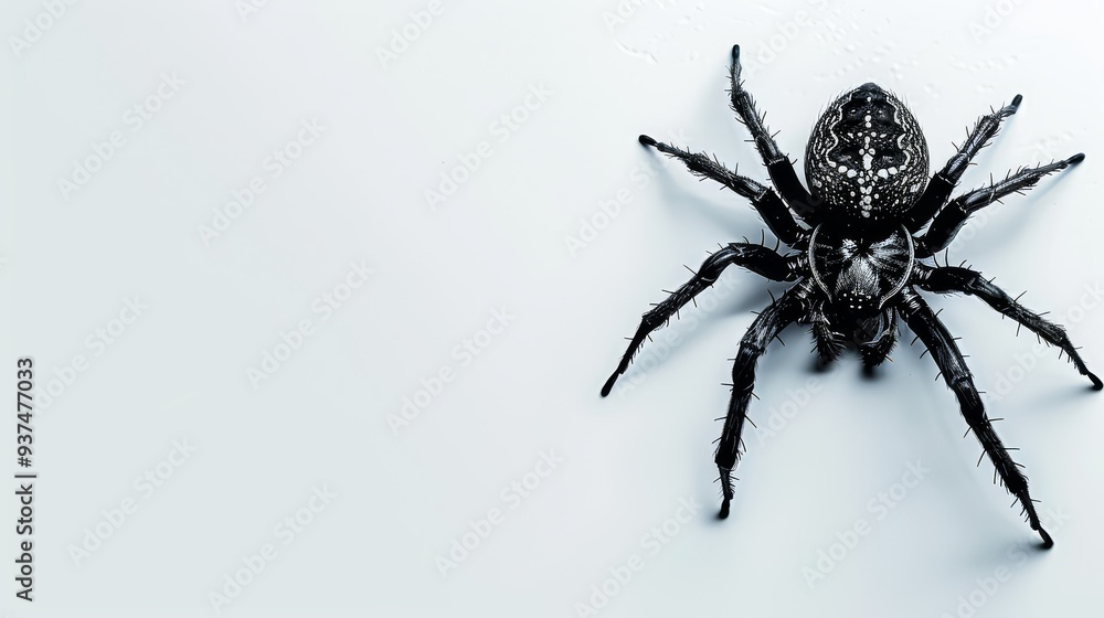 black spider isolated on white background black spider isolated on white background